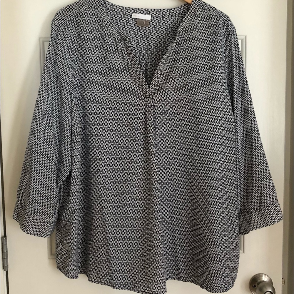 Dalia geo-print 3/4 sleeve blouse